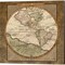Damask World Map by Elizabeth Medley 14" x 14" Canvas Wall Art (Set of 2)